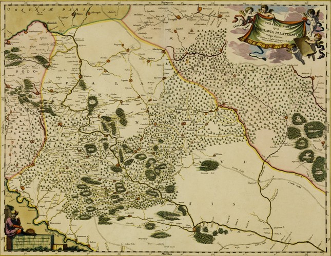 Stara mapa. Reprodukcja niewyraźna. 